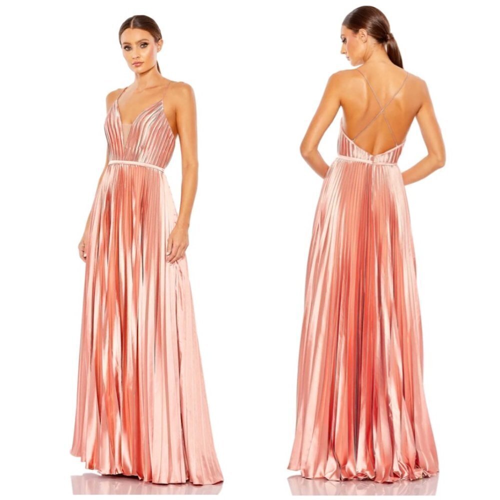Mac Duggal Pink Pleated Gown